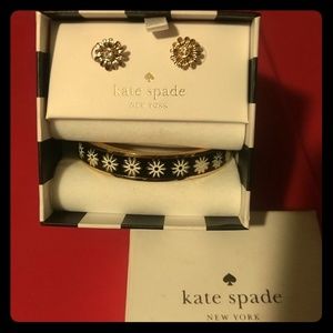 Kate Spade earings and bangle bracelet